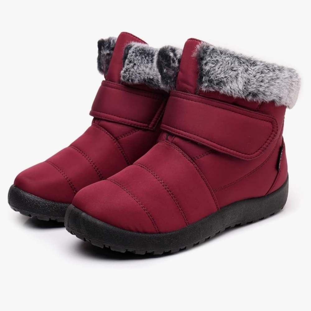 Burgundy Winter Snow/Rain Boots - Picture 3 of 4